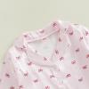 imageKuriozud Toddler Girl Easter Pajamas Baby Silk Satin Nightgown Little Kids Girls Pjs Button Down 2 Piece Pajamas SetA Bow Pink
