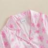 imageKuriozud Toddler Girl Easter Pajamas Baby Silk Satin Nightgown Little Kids Girls Pjs Button Down 2 Piece Pajamas SetFlowerpink