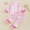 imageKuriozud Toddler Girl Easter Pajamas Baby Silk Satin Nightgown Little Kids Girls Pjs Button Down 2 Piece Pajamas SetFlowerpink