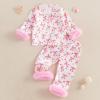 imageKuriozud Toddler Girl Easter Pajamas Baby Silk Satin Nightgown Little Kids Girls Pjs Button Down 2 Piece Pajamas SetPink