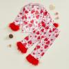 imageKuriozud Toddler Girl Easter Pajamas Baby Silk Satin Nightgown Little Kids Girls Pjs Button Down 2 Piece Pajamas SetValentines Love Candyred