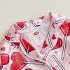 imageKuriozud Toddler Girl Easter Pajamas Baby Silk Satin Nightgown Little Kids Girls Pjs Button Down 2 Piece Pajamas SetValentines Love Candyred