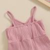 imageKuriozud Toddler Girl Romper Baby Girl Sleeveless Jumpsuit with Cute Bow Summer Clothes Ribbed Halter One Piece OutfitCute Bow Blush Pink