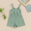 imageKuriozud Toddler Girl Romper Baby Girl Sleeveless Jumpsuit with Cute Bow Summer Clothes Ribbed Halter One Piece OutfitCute Bow Green