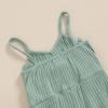 imageKuriozud Toddler Girl Romper Baby Girl Sleeveless Jumpsuit with Cute Bow Summer Clothes Ribbed Halter One Piece OutfitCute Bow Green