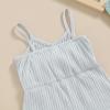 imageKuriozud Toddler Girl Romper Baby Girl Sleeveless Jumpsuit with Cute Bow Summer Clothes Ribbed Halter One Piece OutfitCute Bow Light Blue