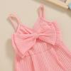 imageKuriozud Toddler Girl Romper Baby Girl Sleeveless Jumpsuit with Cute Bow Summer Clothes Ribbed Halter One Piece OutfitCute Bow Pink