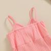 imageKuriozud Toddler Girl Romper Baby Girl Sleeveless Jumpsuit with Cute Bow Summer Clothes Ribbed Halter One Piece OutfitCute Bow Pink