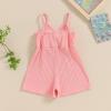 imageKuriozud Toddler Girl Romper Baby Girl Sleeveless Jumpsuit with Cute Bow Summer Clothes Ribbed Halter One Piece OutfitCute Bow Pink