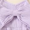 imageKuriozud Toddler Girl Romper Baby Girl Sleeveless Jumpsuit with Cute Bow Summer Clothes Ribbed Halter One Piece OutfitCute Bow Purple