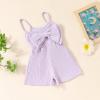 imageKuriozud Toddler Girl Romper Baby Girl Sleeveless Jumpsuit with Cute Bow Summer Clothes Ribbed Halter One Piece OutfitCute Bow Purple