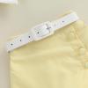 imageKuriozud Toddler Little Girl Summer Clothes Spaghetti Strap Tank Tops Split Hem Skorts Shorts Set 2 Piece OutfitBow Yellow