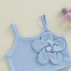 imageKuriozud Toddler Little Girl Summer Clothes Spaghetti Strap Tank Tops Split Hem Skorts Shorts Set 2 Piece OutfitFlower Blue