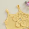 imageKuriozud Toddler Little Girl Summer Clothes Spaghetti Strap Tank Tops Split Hem Skorts Shorts Set 2 Piece OutfitFlower Yellow