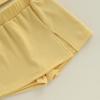 imageKuriozud Toddler Little Girl Summer Clothes Spaghetti Strap Tank Tops Split Hem Skorts Shorts Set 2 Piece OutfitFlower Yellow