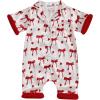 imageKuriozud Baby Girl Pajamas Newborn Button Down Romper Jumpsuit Feather Trim Nightgown Infant Sleepwear OnePiece Summer PjsBow Red