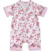 imageKuriozud Baby Girl Pajamas Newborn Button Down Romper Jumpsuit Feather Trim Nightgown Infant Sleepwear OnePiece Summer PjsBow White
