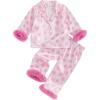 imageKuriozud Toddler Girl Easter Pajamas Baby Silk Satin Nightgown Little Kids Girls Pjs Button Down 2 Piece Pajamas SetFlowerpink