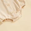 imageKuriozud Newborn Baby Boy Girl Clothes Button Long Sleeve Romper Jumpsuit Basic Infant Neutral One Piece OutfitButton Apricot