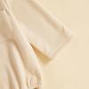 imageKuriozud Newborn Baby Boy Girl Clothes Button Long Sleeve Romper Jumpsuit Basic Infant Neutral One Piece OutfitButton Apricot