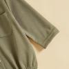 imageKuriozud Newborn Baby Boy Girl Clothes Button Long Sleeve Romper Jumpsuit Basic Infant Neutral One Piece OutfitButton Green