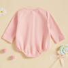 imageKuriozud Newborn Baby Boy Girl Clothes Button Long Sleeve Romper Jumpsuit Basic Infant Neutral One Piece OutfitButton Pink