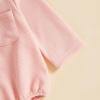 imageKuriozud Newborn Baby Boy Girl Clothes Button Long Sleeve Romper Jumpsuit Basic Infant Neutral One Piece OutfitButton Pink