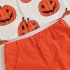 imageKuriozud Toddler Baby Boy Halloween Outfits Pumkin Tops Button Down Shirt Short Pants Set Halloween Boy Clothes Summer Orange 1218 Months