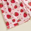 imageKuriozud Toddler Baby Kids Satin Pajamas Short Sleeve Button Down 2 Piece Pajama Set Little Girl Sleepwear Summer PajamasA Strawberryred