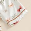 imageKuriozud Toddler Baby Kids Satin Pajamas Short Sleeve Button Down 2 Piece Pajama Set Little Girl Sleepwear Summer PajamasB Bowchampagne