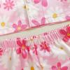 imageKuriozud Toddler Baby Kids Satin Pajamas Short Sleeve Button Down 2 Piece Pajama Set Little Girl Sleepwear Summer PajamasFloral Pink