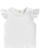imageKuriozud Toddler Baby Girl Flutter Sleeve Top Ruffle T Shirt Cotton Tee Solid Color Basic Tops ClothesRuffle Short Sleeve White