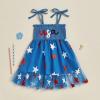 imageKuriozud 4th of July Toddler Girl Outfit Fourth of July USA Spaghetti Strap Dress Kids Little Girl Independence Day ClothesBlue Stars Usa