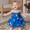 imageKuriozud 4th of July Toddler Girl Outfit Fourth of July USA Spaghetti Strap Dress Kids Little Girl Independence Day ClothesBlue Stars Usa