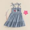 imageKuriozud 4th of July Toddler Girl Outfit Fourth of July USA Spaghetti Strap Dress Kids Little Girl Independence Day ClothesBlue Usa