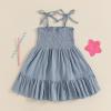 imageKuriozud 4th of July Toddler Girl Outfit Fourth of July USA Spaghetti Strap Dress Kids Little Girl Independence Day ClothesBlue Usa