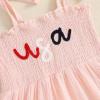 imageKuriozud 4th of July Toddler Girl Outfit Fourth of July USA Spaghetti Strap Dress Kids Little Girl Independence Day ClothesPink Usa