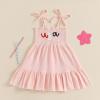 imageKuriozud 4th of July Toddler Girl Outfit Fourth of July USA Spaghetti Strap Dress Kids Little Girl Independence Day ClothesPink Usa