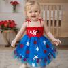 imageKuriozud 4th of July Toddler Girl Outfit Fourth of July USA Spaghetti Strap Dress Kids Little Girl Independence Day ClothesRed Blue Usa