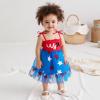 imageKuriozud 4th of July Toddler Girl Outfit Fourth of July USA Spaghetti Strap Dress Kids Little Girl Independence Day ClothesRed Blue Usa