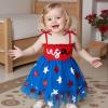 imageKuriozud 4th of July Toddler Girl Outfit Fourth of July USA Spaghetti Strap Dress Kids Little Girl Independence Day ClothesRed Blue Usa