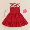 imageKuriozud 4th of July Toddler Girl Outfit Fourth of July USA Spaghetti Strap Dress Kids Little Girl Independence Day ClothesRed Usa