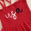 imageKuriozud 4th of July Toddler Girl Outfit Fourth of July USA Spaghetti Strap Dress Kids Little Girl Independence Day ClothesRed Usa