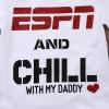 imageKuriozud Baby Girl ESPN and Chill with My Daddy Bodysuit and Socks Outfit with Headband Newborn Infant 3Pcs SetWhite