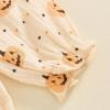 imageKuriozud Baby Girl Halloween OutfitsLinen Pumpkin Onesie Long Sleeve Ruffle Romper Bow Headband Newborn Infant Fall ClothesApricot