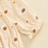 imageKuriozud Baby Girl Halloween OutfitsLinen Pumpkin Onesie Long Sleeve Ruffle Romper Bow Headband Newborn Infant Fall ClothesApricot a