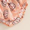 imageKuriozud Baby Girl Halloween OutfitsLinen Pumpkin Onesie Long Sleeve Ruffle Romper Bow Headband Newborn Infant Fall ClothesOrange Pink