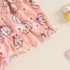 imageKuriozud Baby Girl Halloween OutfitsLinen Pumpkin Onesie Long Sleeve Ruffle Romper Bow Headband Newborn Infant Fall ClothesOrange Pink a