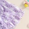 imageKuriozud Baby Girl Halloween OutfitsLinen Pumpkin Onesie Long Sleeve Ruffle Romper Bow Headband Newborn Infant Fall ClothesPurple