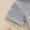 imageKuriozud Newborn Baby Boy Girl 4th of July Outfit American Flag Embroidery Short Sleeve Romper Jumpsuit Spring Summer ClothesAmerican Flag Grey